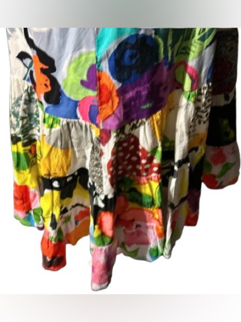 Vintage Jams World Dress Tropical Floral Boho Ruffle Short Sleeved Y2K 90s LG - Picture 8 of 15